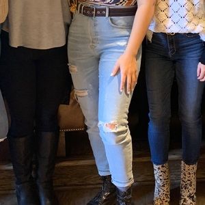 F21 High Waisted Ripped Mom jeans